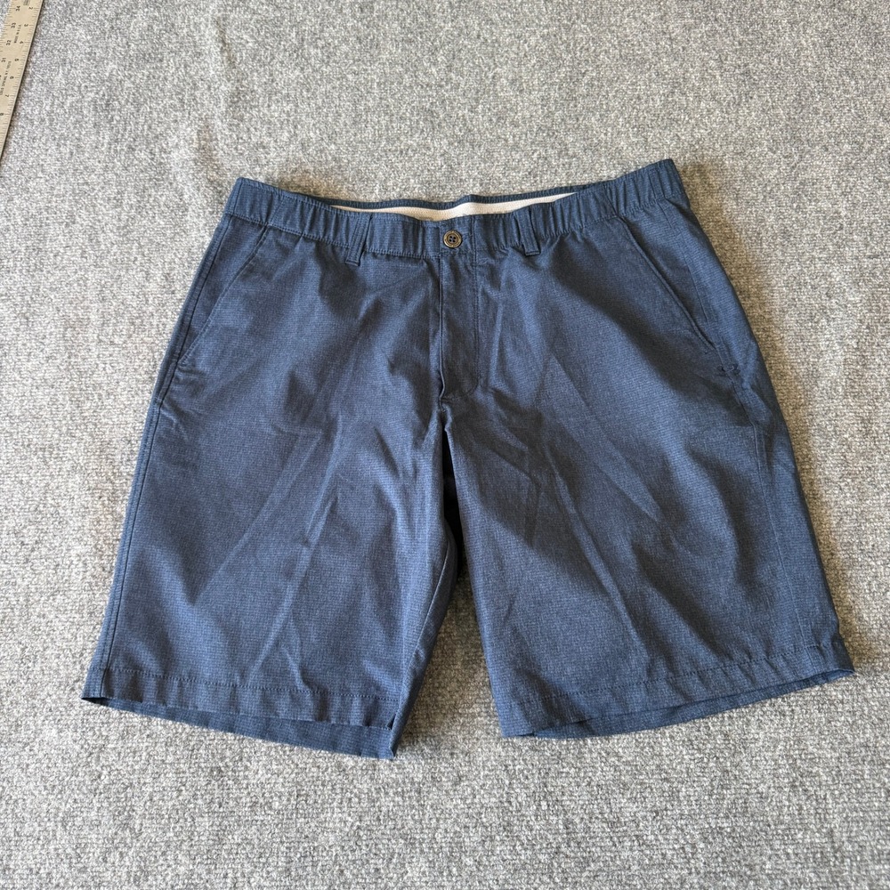 Under Armour Mens HeatGear Golf Shorts Blue Heathered Loose Fit Size 38